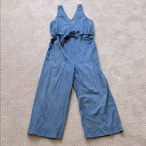 Sonoma | 100% Cotton Chambray V-neck Sleeveless Wide Leg Jumpsuit | Size M